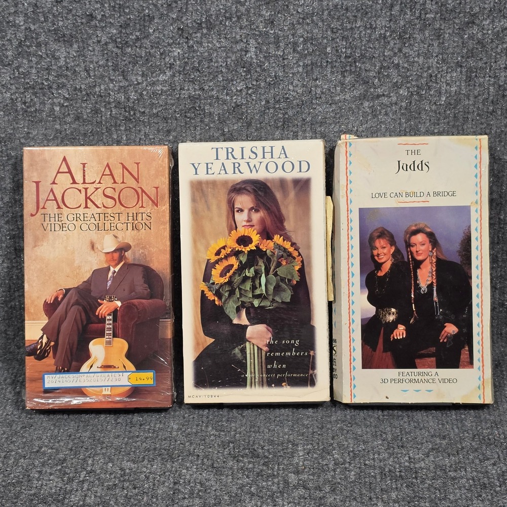 Country Music VHS Lot Alan Jackson Trisha Yearwood The Judds Greatest Hits Live